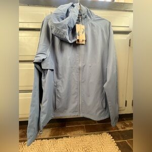 Asics Women's Blue Lightweight Hooded Run Jacket